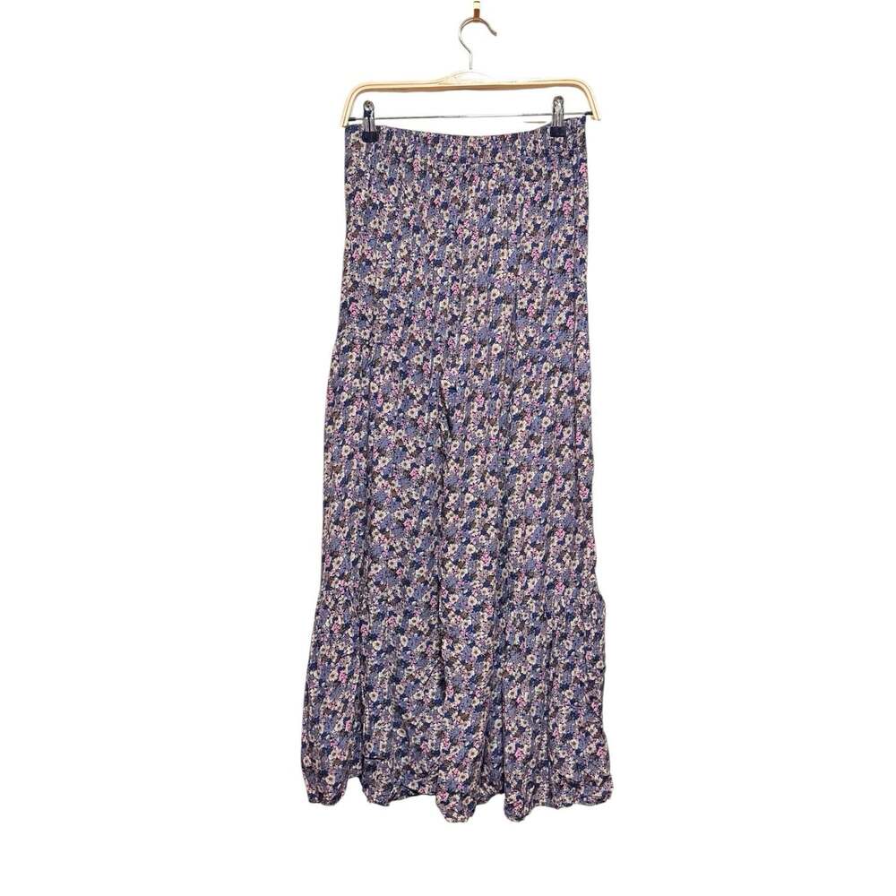 Natural Life Sz L Wide Leg Floral Palazzo Pants Boho Festival Floral Purple - Picture 3 of 10